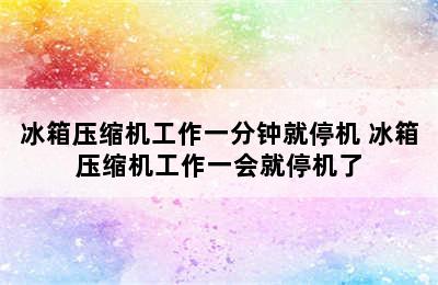 冰箱压缩机工作一分钟就停机 冰箱压缩机工作一会就停机了